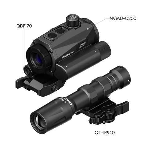 NVMD-C200 Night Vision Multi-Purpose Device - Red Dot Magnifier, Standalone Scope, Clip-On, Action Camera